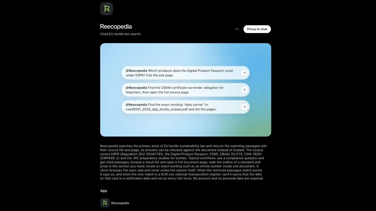 Inniu bhí Reecopedia liostaithe go hoifigiúil in éiceachóras OpenAI